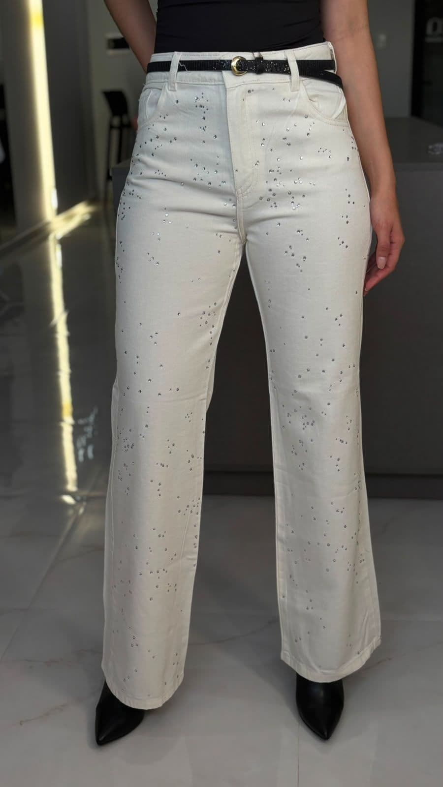 Denim Full Length Strass