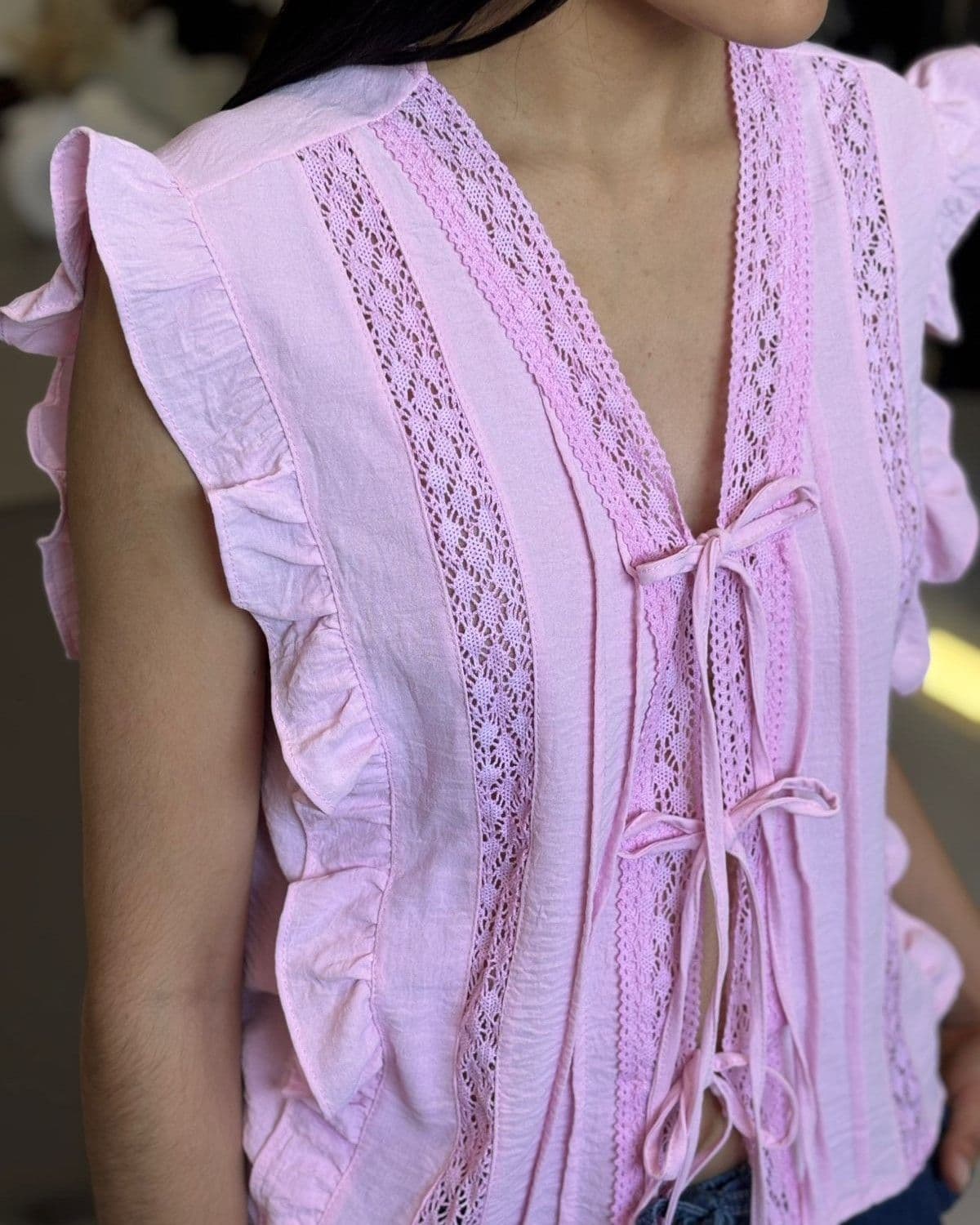 Blusa bolados y lazos