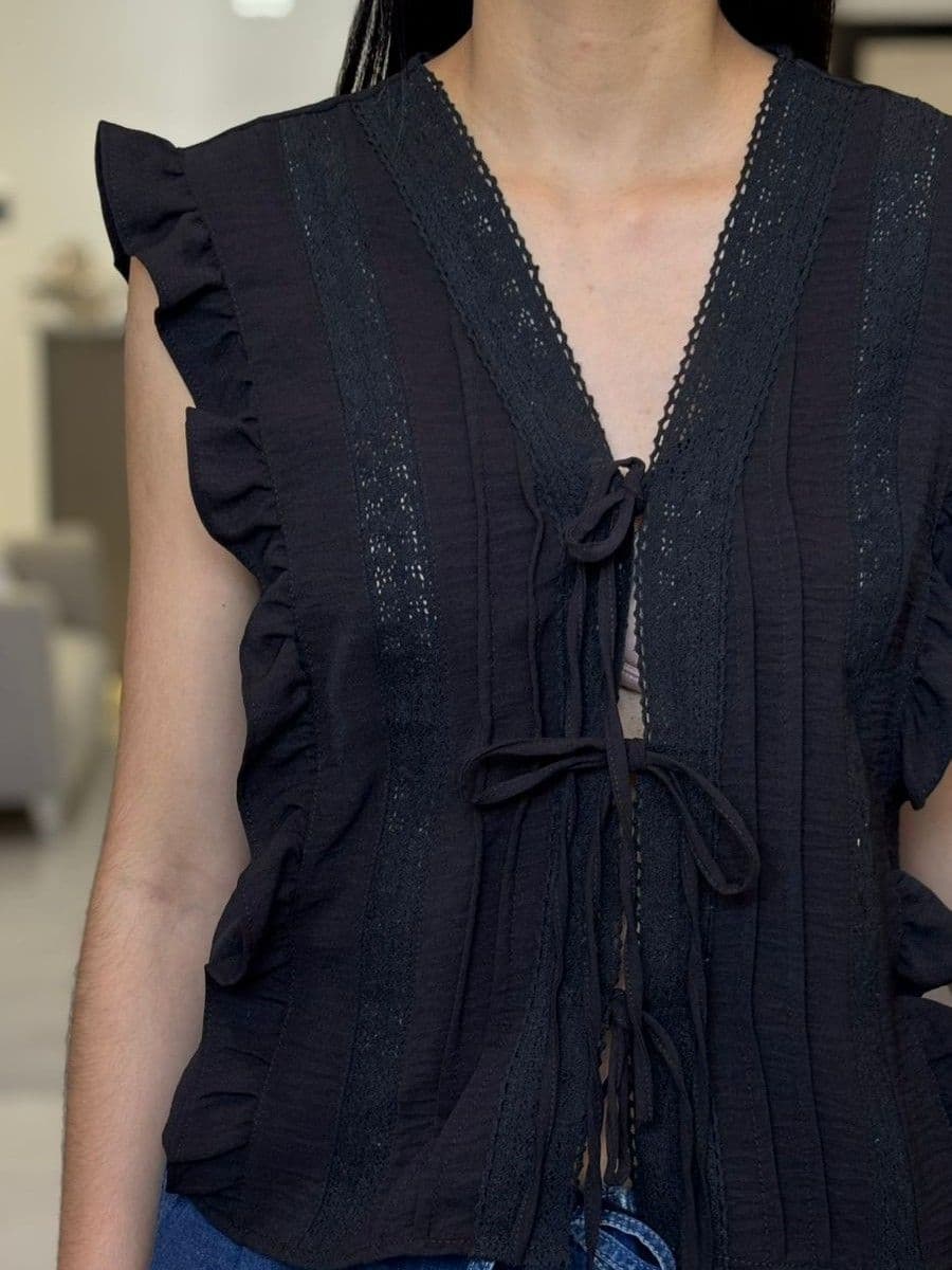 Blusa bolados y lazos