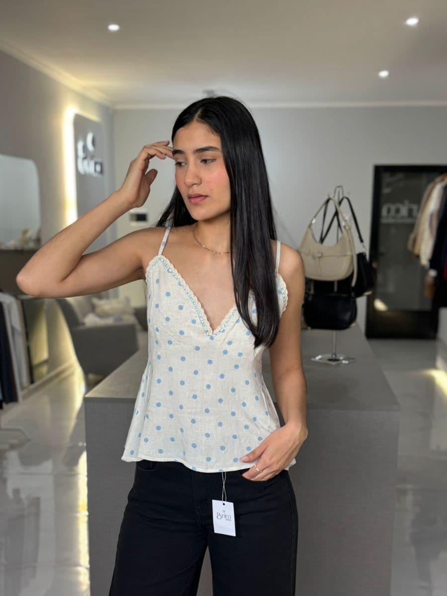 Musculosa Lino Lunares